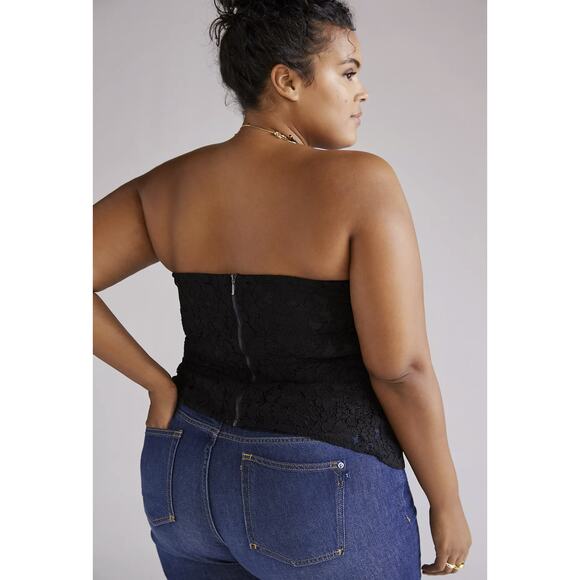 NEW Anthropologie Mare Mare Corseted Black Lace Tube Top - 1X Plus - Picture 2 of 9